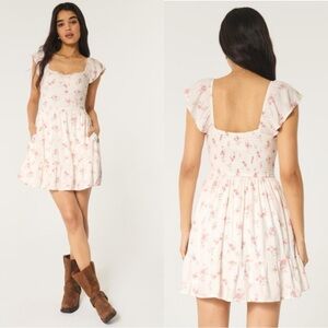 Hollister Short-Sleeve Cinch Bust Skort Dress Small Petite